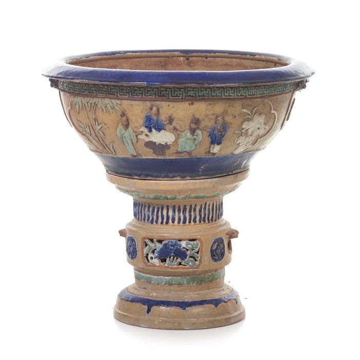 Large Chinese Sichuan stoneware vase with stand, Minguo (1 of 1)