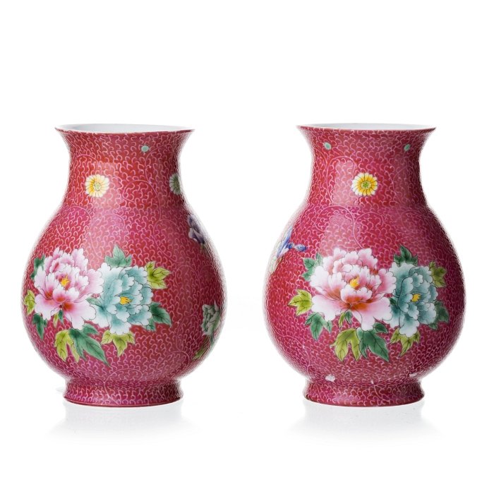 Pair of famille rose vases (1 of 1)