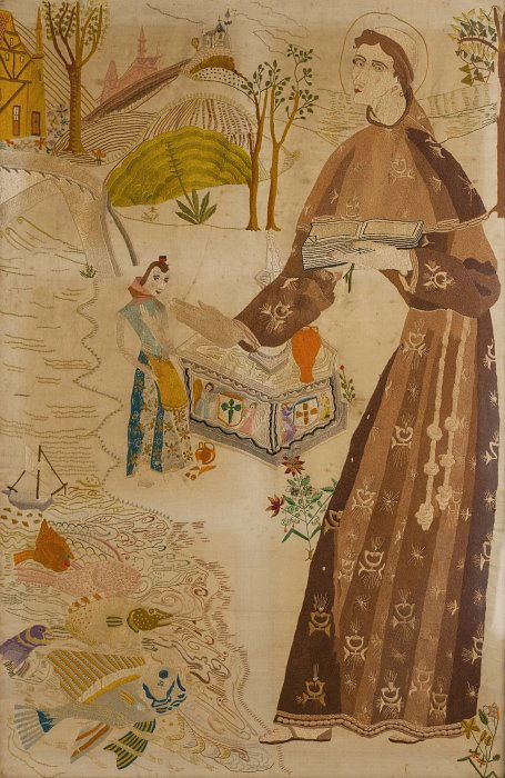 Chinese embroidery 'St. Anthony's sermon to the (1 of 1)