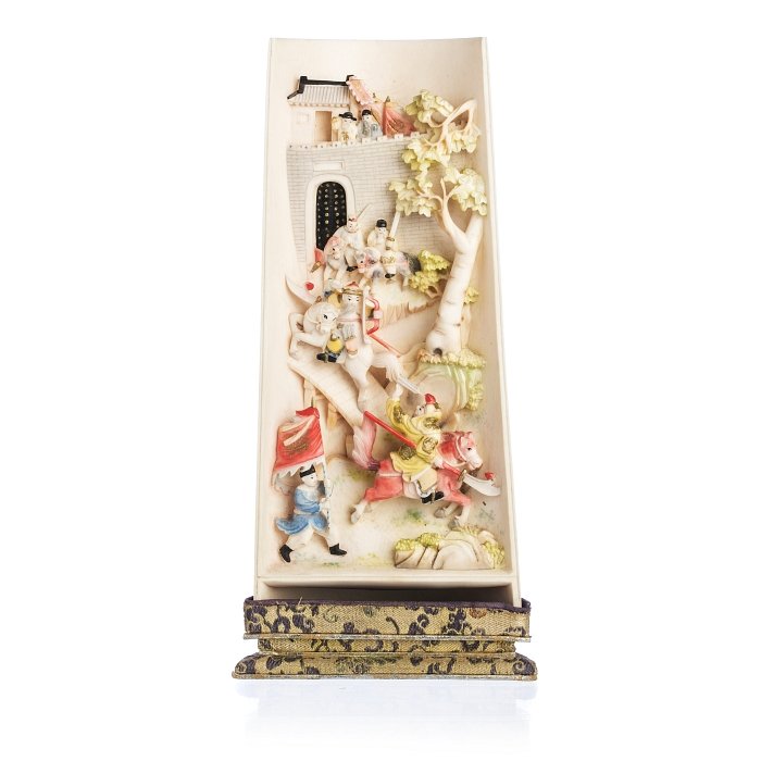 Chinese wrist rest carving in ivory, Minguo (1 of 1)