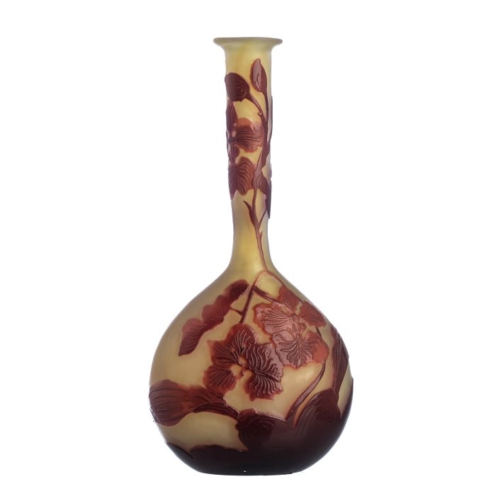 GALLE - Cameo Glass Solifleur 'Orchids' Vase (1 of 1)