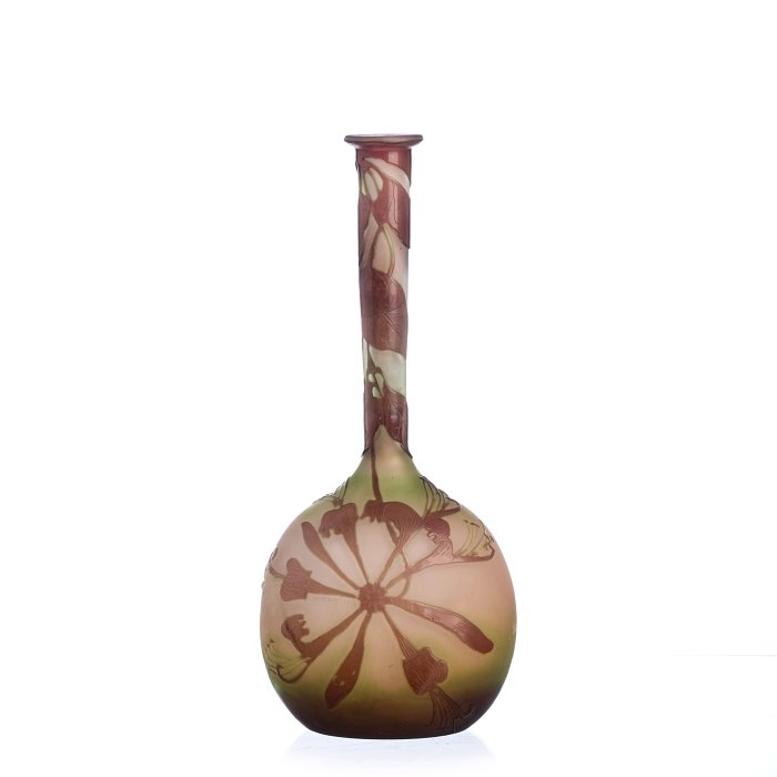 GALLE - Cameo Glass Floral Solifleur Vase (1 of 1)