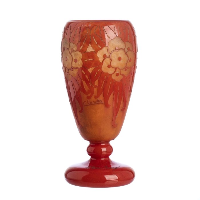 CHARDER / LE VERRE FRANÇAIS - Cameo Glass 'Sauges' Vase (1 of 1)