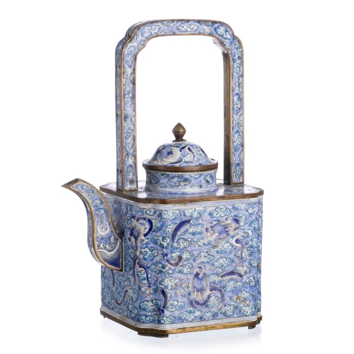 Chinese Canton Enamel Arch Handle Teapot, Jiaqing (1 of 1)