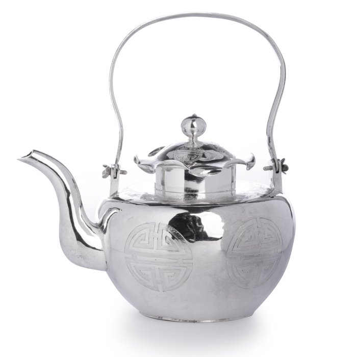 Chinese Silver 'Shou' Character Teapot (1 of 1)