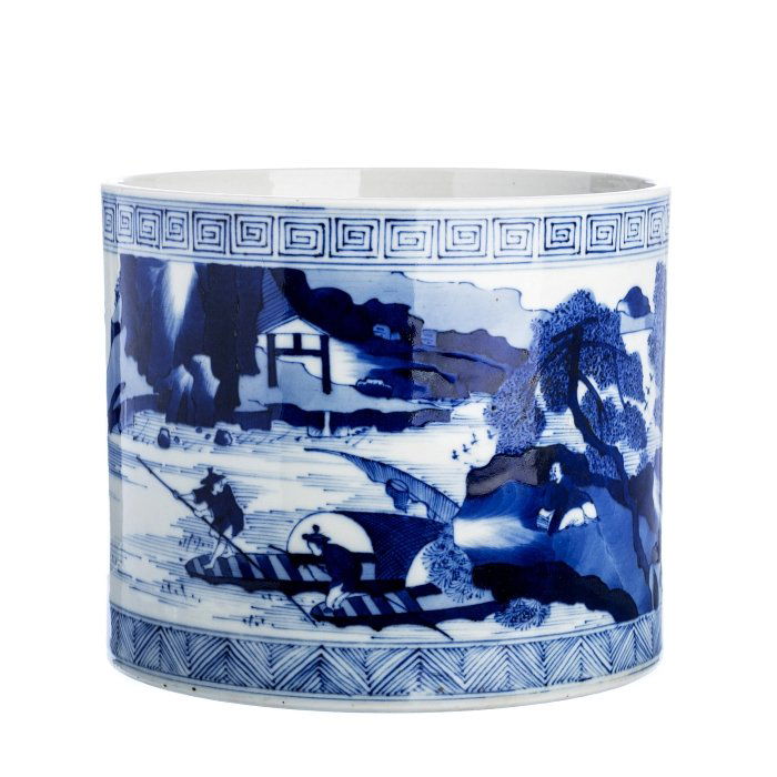 Large brushpot in Chinese porcelain, Guangxu (1 of 1)