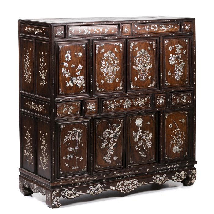 Chinese cabinet with inlaid work in mother of pearl, (1 of 1)