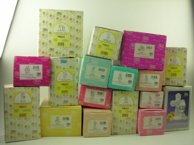 LOT OF 17 ENESCO PRESIOUS MOMENTS FIGURINE: noDiscribtion 1THE LORD IS ALWAYS BEE SIDE US9285502LOVE BLOOMS ETERNAL1270193YOURE AN ALLSTAR GRADUATE1014984SOWING SEEDS OF KINDNESS1638565MERRY CHRIST-MISS1042186MAY YOUR HOLIDAYS BE SO-SEW SPECIAL