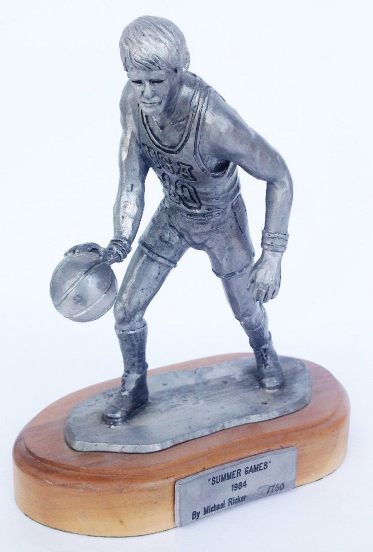 Michael Anthony Ricker Pewter: Michael Anthony Ricker Pewter with Certificate of Casting 1984 Summer Games # 576 of 750 Michael Anthony Ricker Pewter 1984 Summer Games With Certificate of Casting Edition 750 size 9" H x 8" x 6"