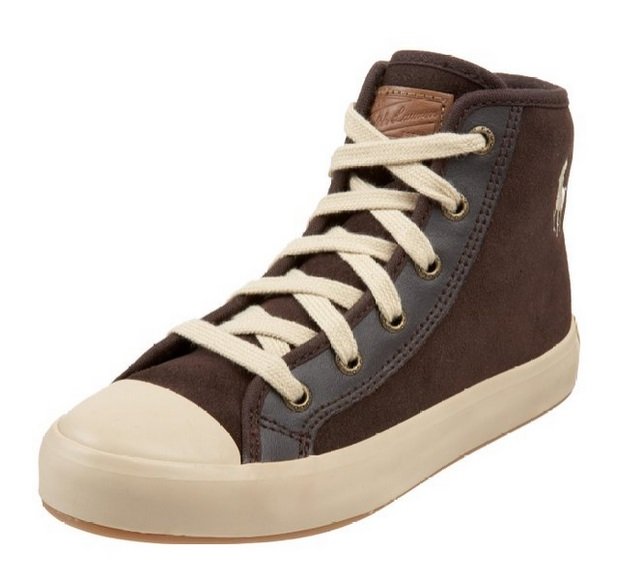 SIZE 2 Polo by Ralph Lauren EUR 32.5: Polo by Ralph Lauren Little Kid/Big Kid Ricki Hi Vulcanized Sneaker,Chocolate Leather