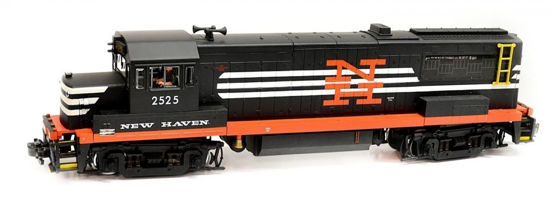 ARISTO-CRAFT TRAINS, ART-22103, DIESEL LOCOMOTIVE, GE U: ARISTO-CRAFT TRAINS, ART-22103, DIESEL LOCOMOTIVE, GE U25-B, NEW HAVEN CAR #2525 G - SCALE = 1:29 SCALE NEW IN BOX HANDELS ARE SEALED, THE TRAIN HAS NEVER BEEN USED NOR RUNNED! * TWO DC MOTORS WITH 8-