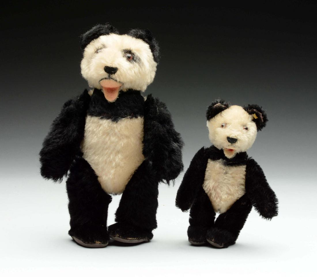 Pair Of Two Mohair Panda Bears With IDs. (1 of 3)