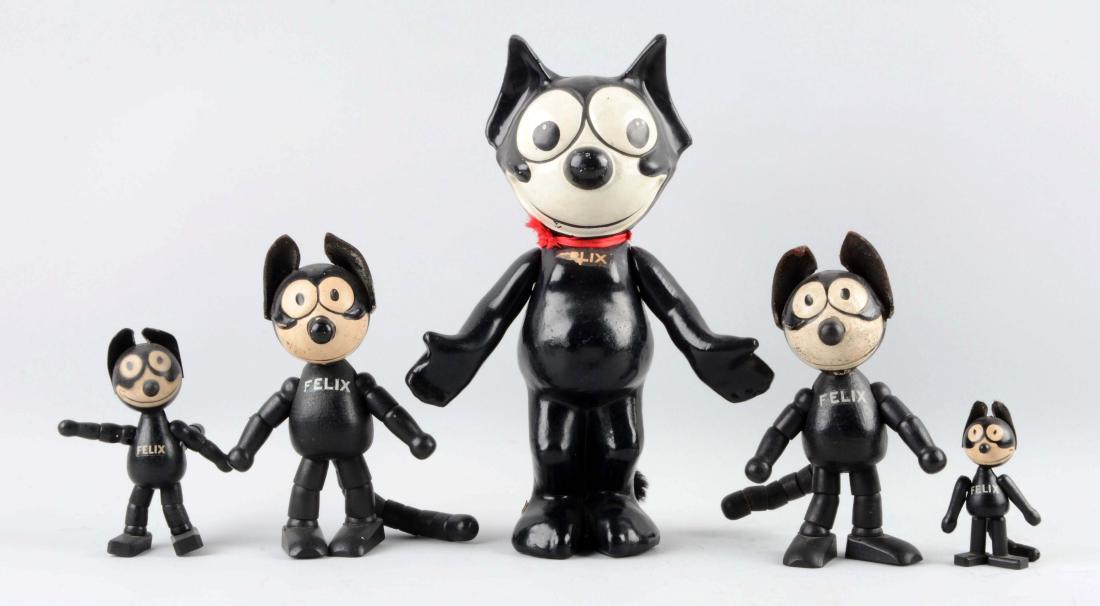 Lot of 5:  Jointed Felix Figures Inc. by Schoenhut. (1 of 1)