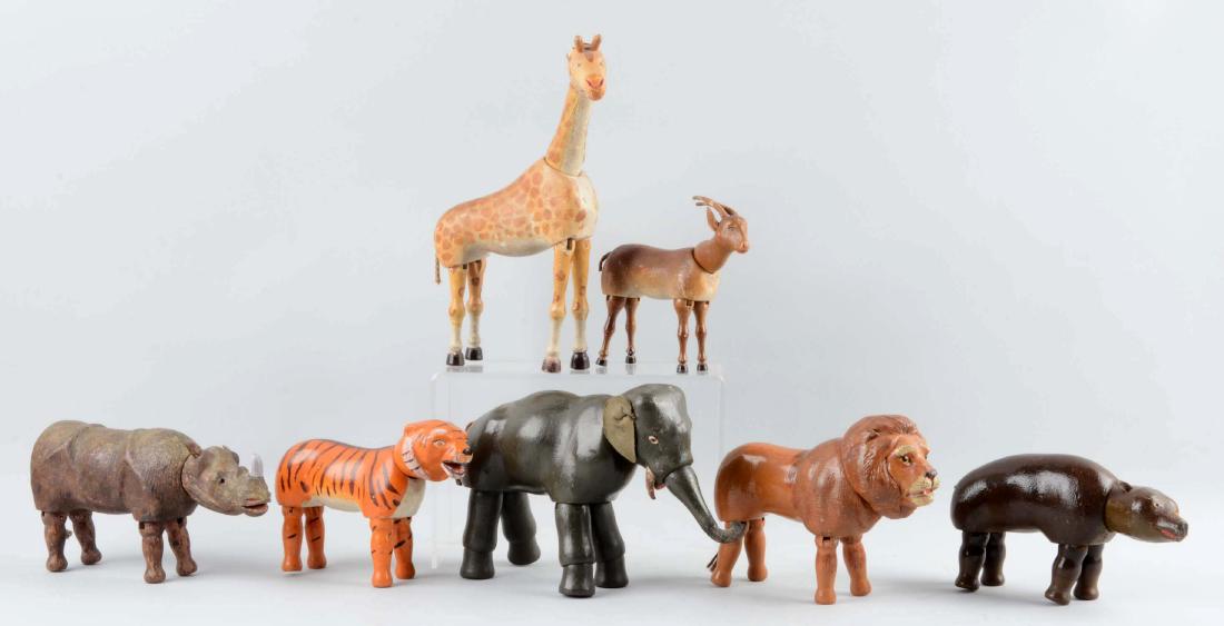 Lot Of 7: Full Sized Schoenhut Wild Animals. (1 of 2)