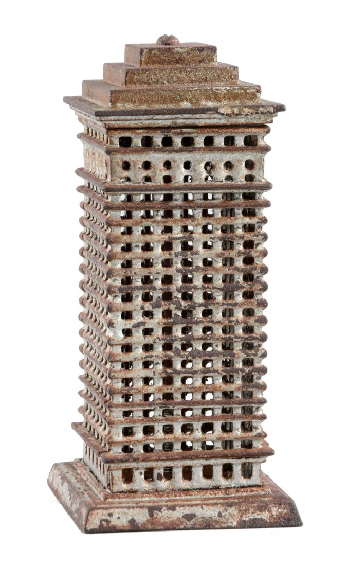 Cast Iron Kenton Skyscraper Still Bank. (1 of 3)