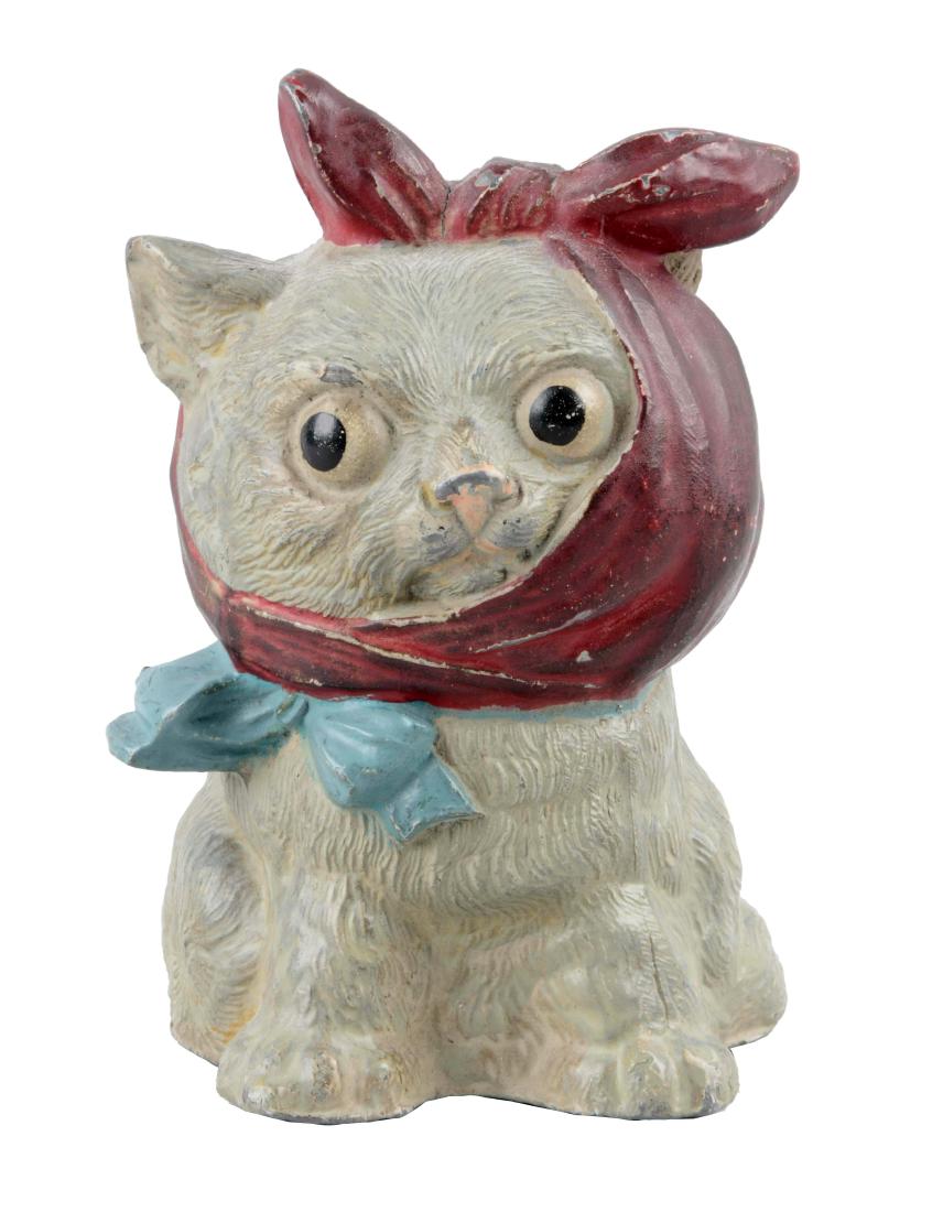 Diecast Cat with Toothache Still Bank. (1 of 3)
