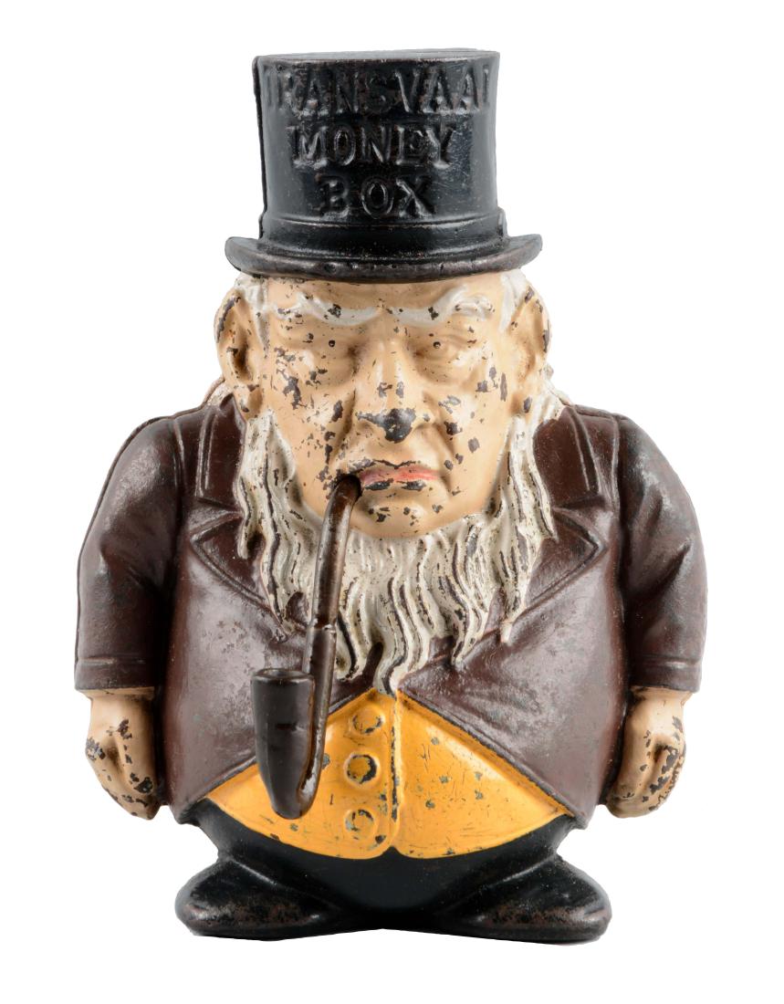 English Cast Iron Transvaal Money Box Still Bank. (1 of 3)