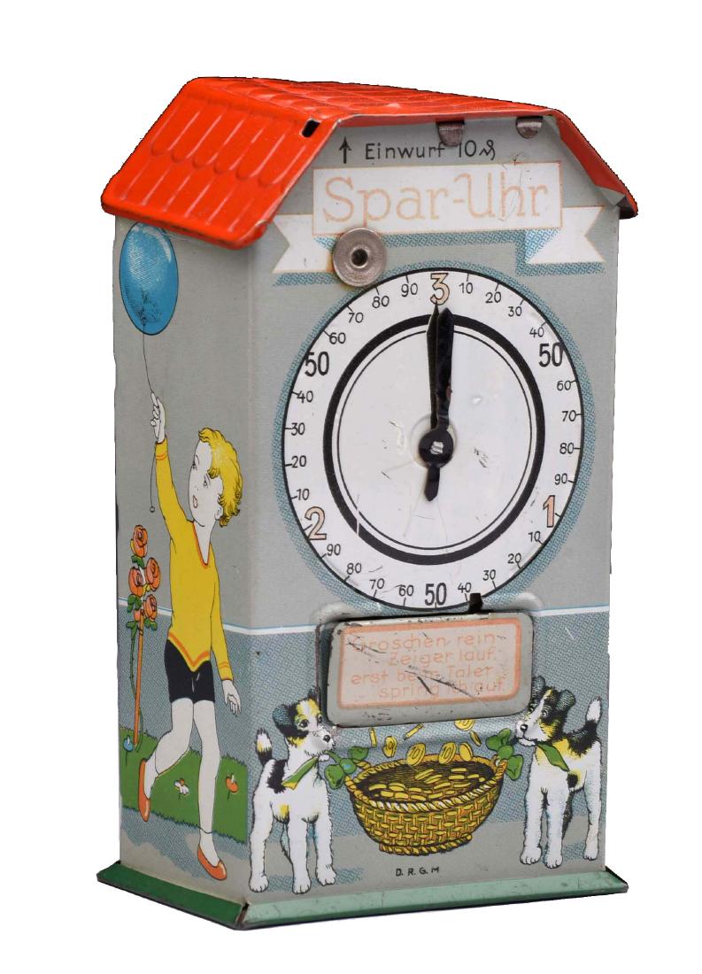 Tin Sphar-Uhr Registering Bank. (1 of 2)