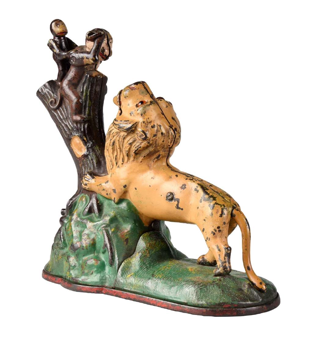 Kyser & Rex Cast Iron Lion & Monkeys Mechanical Bank. (1 of 3)