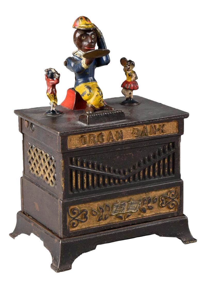 Kyser & Rex Cast Iron Organ, Boy & Girl Mechanical (1 of 3)
