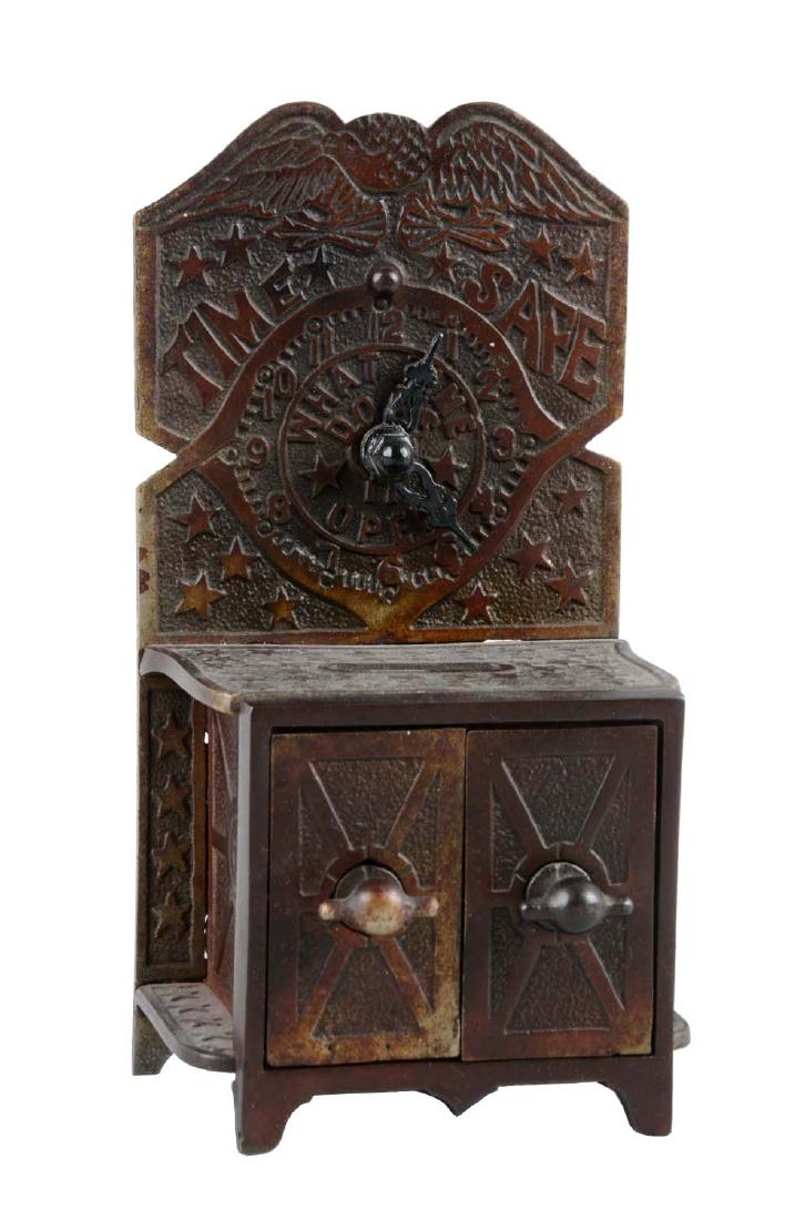 Cast Iron Time Safe Bank. (1 of 3)