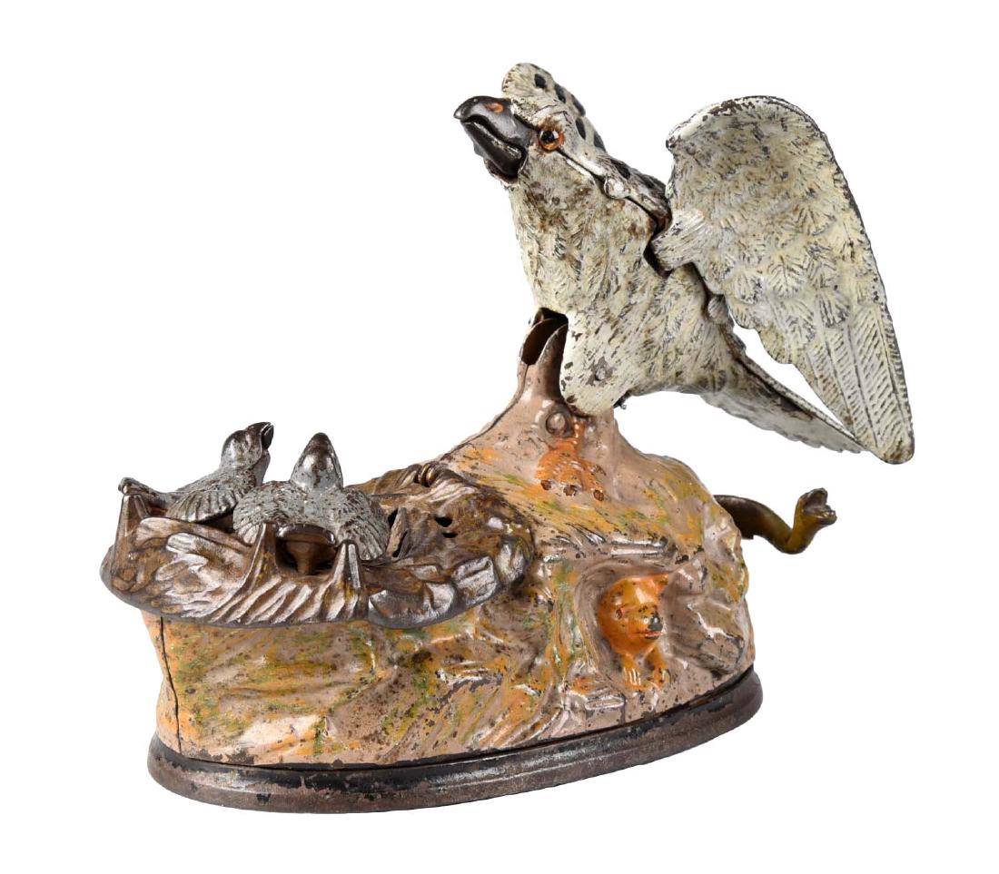 J. & E. Stevens Cast Iron Eagle & Eaglets Mechanical (1 of 2)