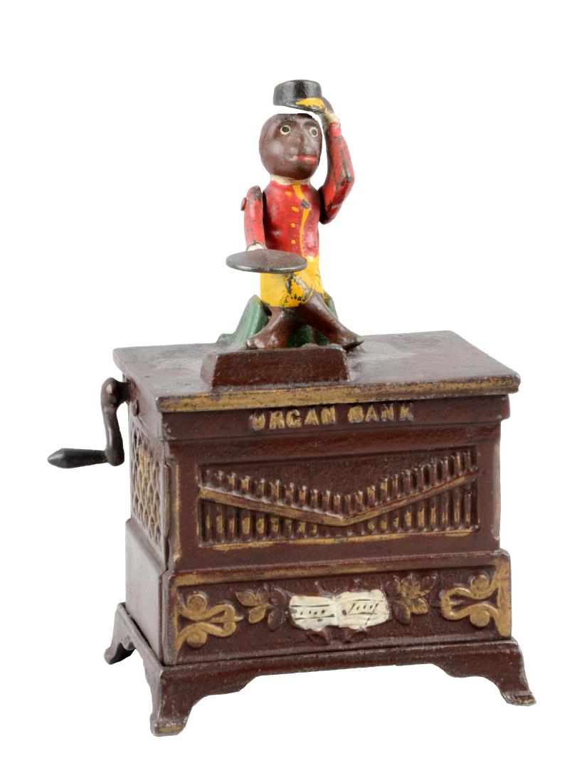 Kyser & Rex Cat Iron Organ Mechanical Bank - Medium. (1 of 3)