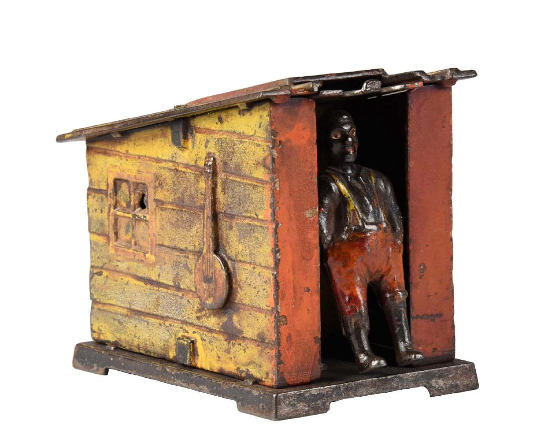 J. & E. Stevens Cast Iron Cabin Mechanical Bank. (1 of 2)