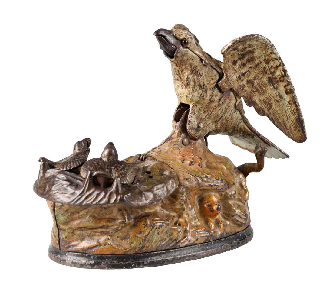 J. & E. Stevens Cast Iron Eagle & Eaglets Mechanical (1 of 3)