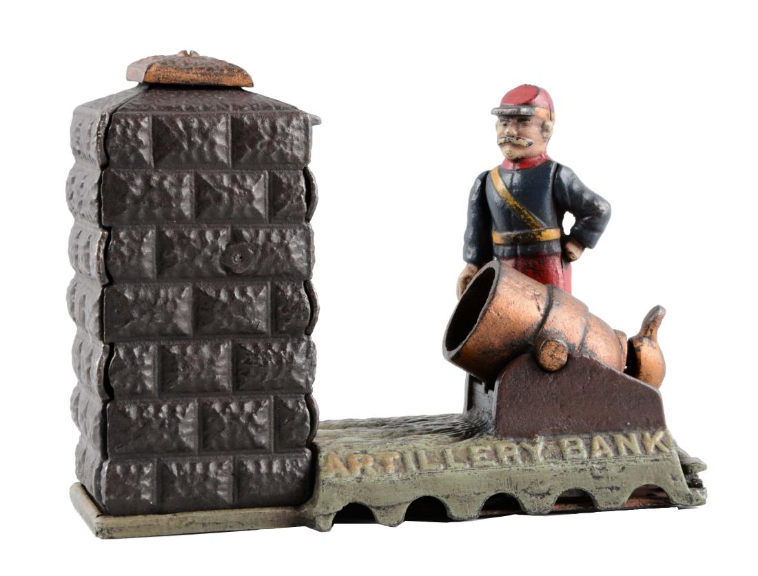 Cast Iron Artillery Mechanical Bank. (1 of 3)