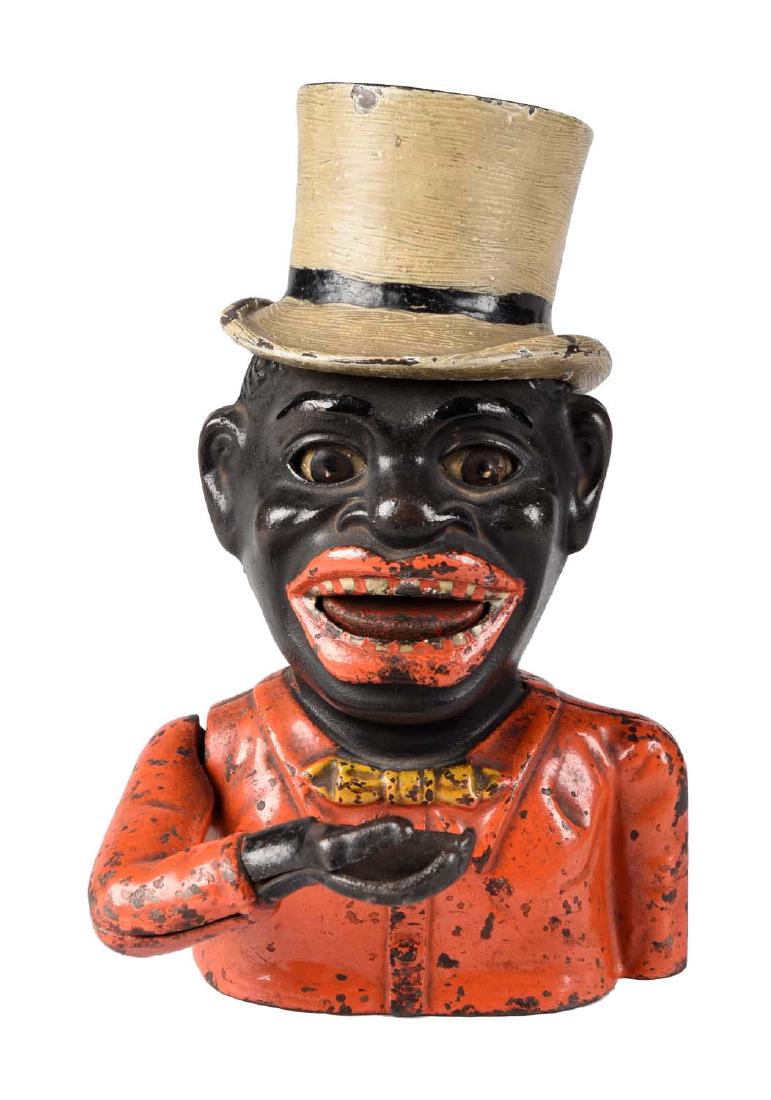 John Harper Cast Iron Jolly w/ Top Hat Mechanical Bank. (1 of 3)