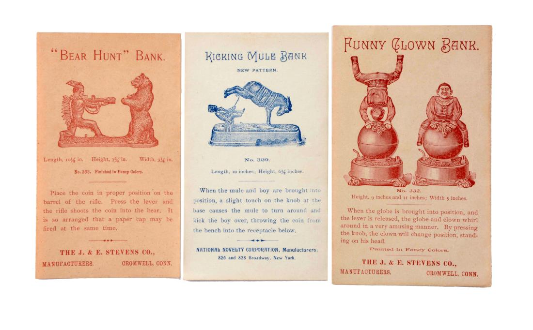 Lot Of 3: Mechanical Bank Trade Cards. (1 of 1)