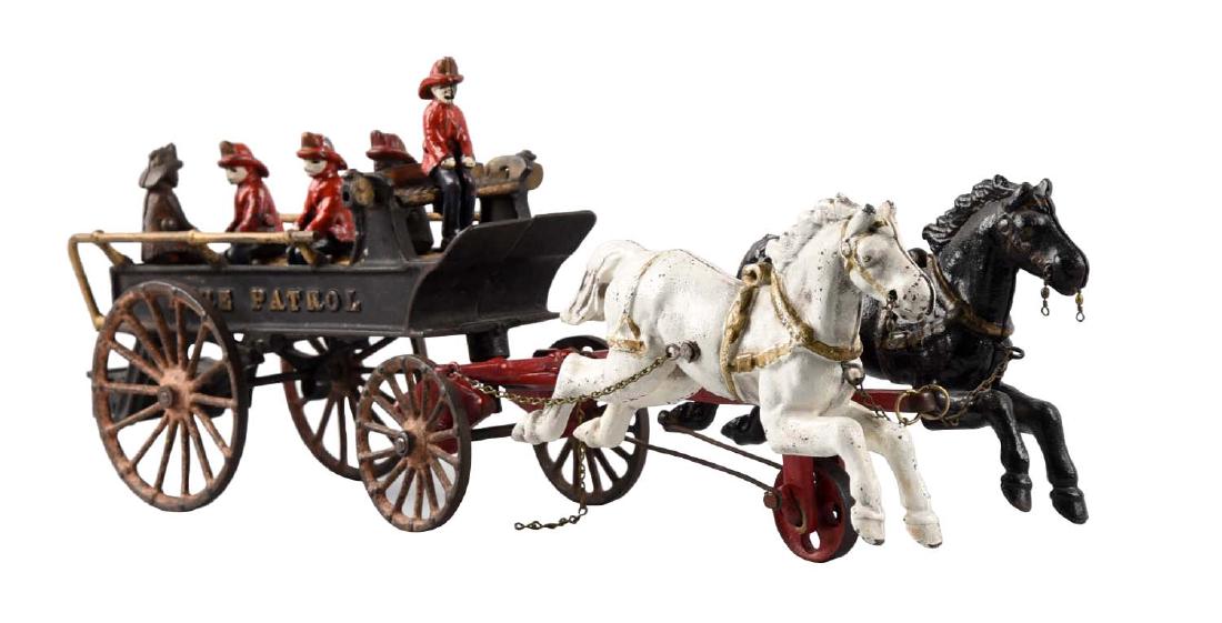 Ives Two Horse Drawn Cast Iron Fire Patrol. (1 of 2)