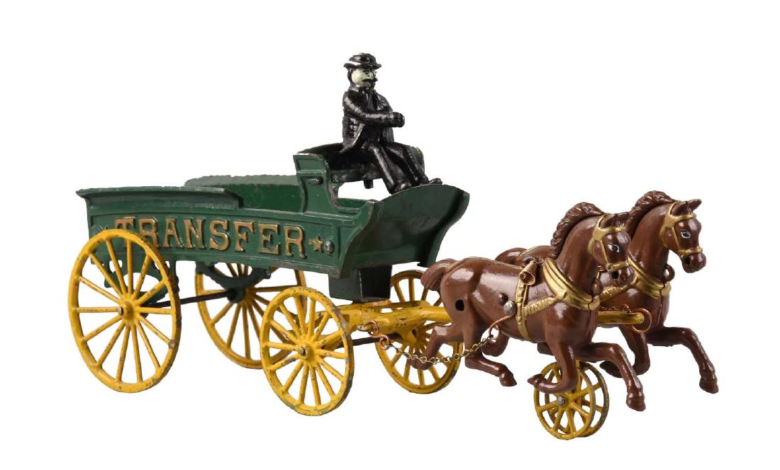 Two Horse Drawn Cast Iron Transfer Wagon. (1 of 2)