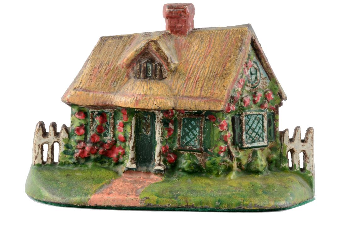 Cast Iron Cape Cod Cottage With Thatched Roof Doorstop. (1 of 2)