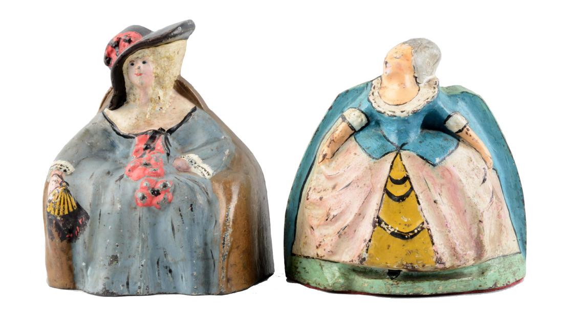 Lot Of 2: Cast Iron Victorian Lady Doorstops. (1 of 2)