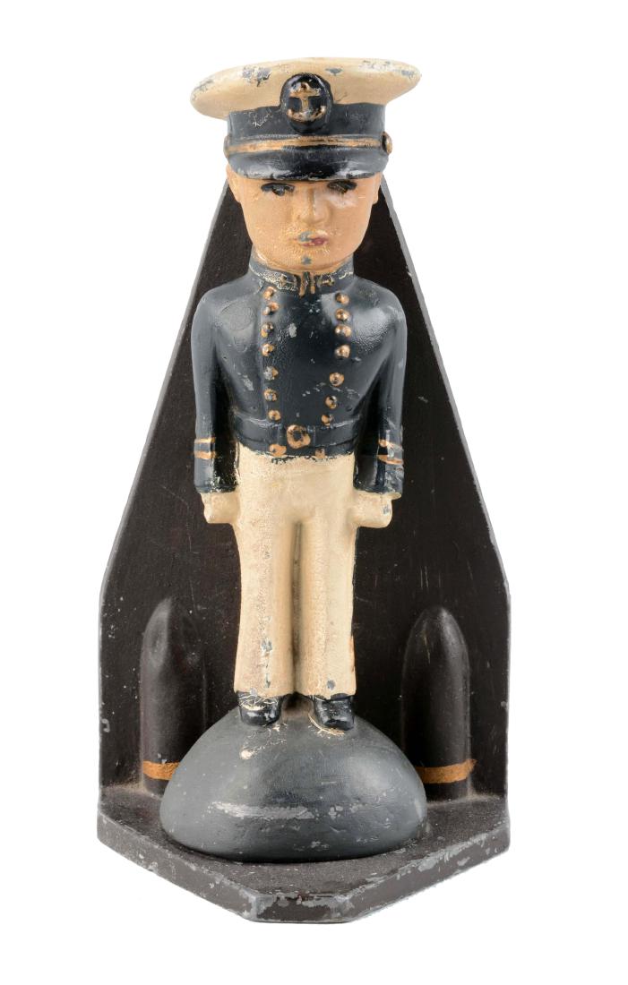 Cast White Metal Naval Cadet Doorstop. (1 of 2)