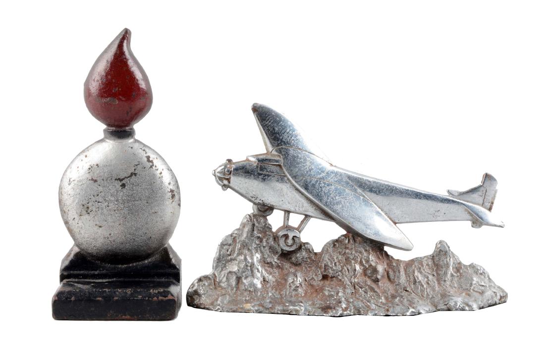 Cast Iron Airplane & Bomb Insignia Doorstops. (1 of 3)