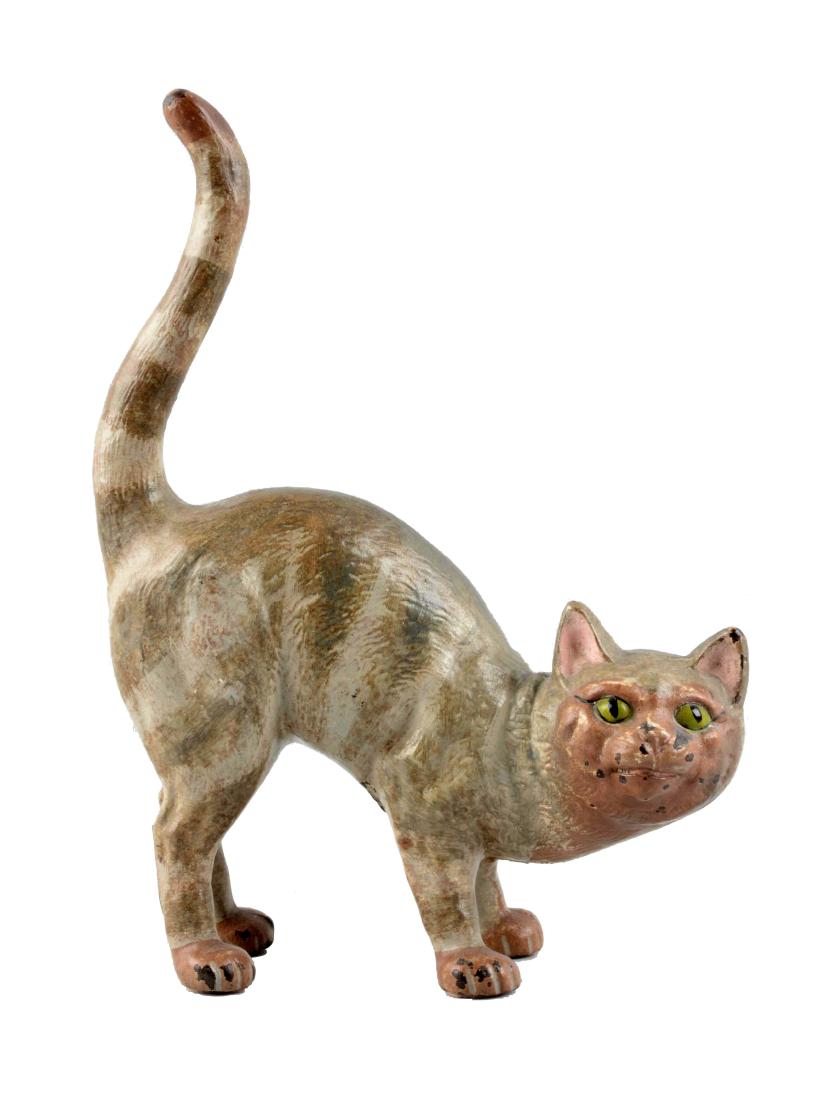 Cast Iron Cat With Tail Up Doorstop. (1 of 2)