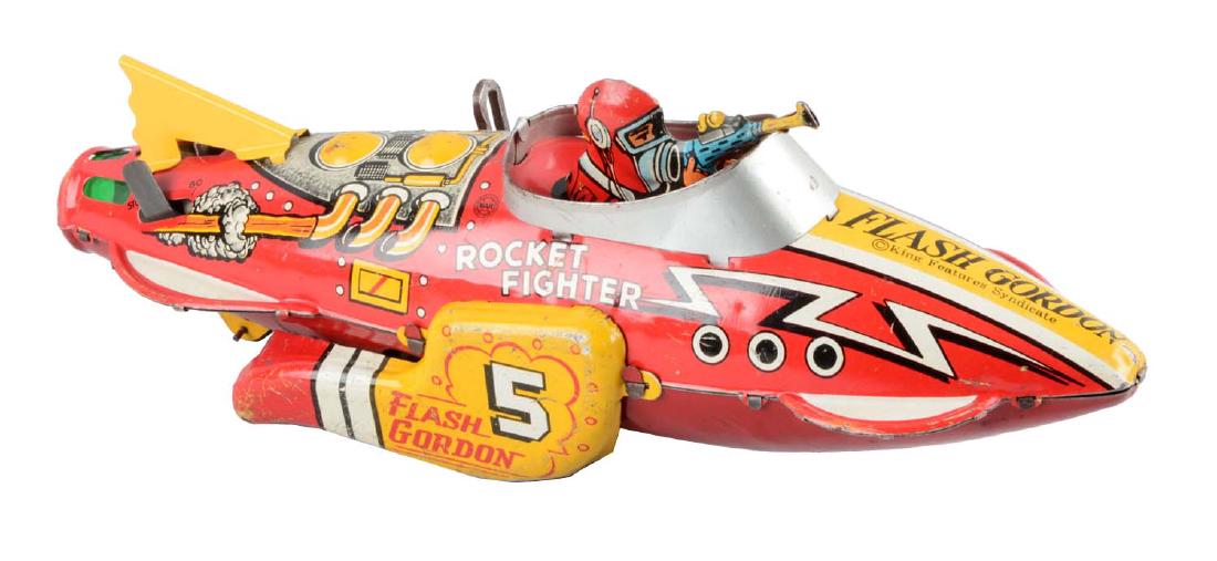 Marx Tin Litho Wind-Up Flash Gordon Rocket Fighter Toy. (1 of 2)