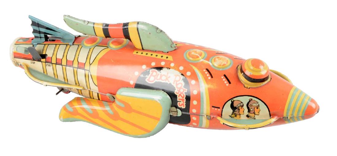 Marx Tin Litho Wind-Up Buck Rogers Rocket Fighter. (1 of 2)