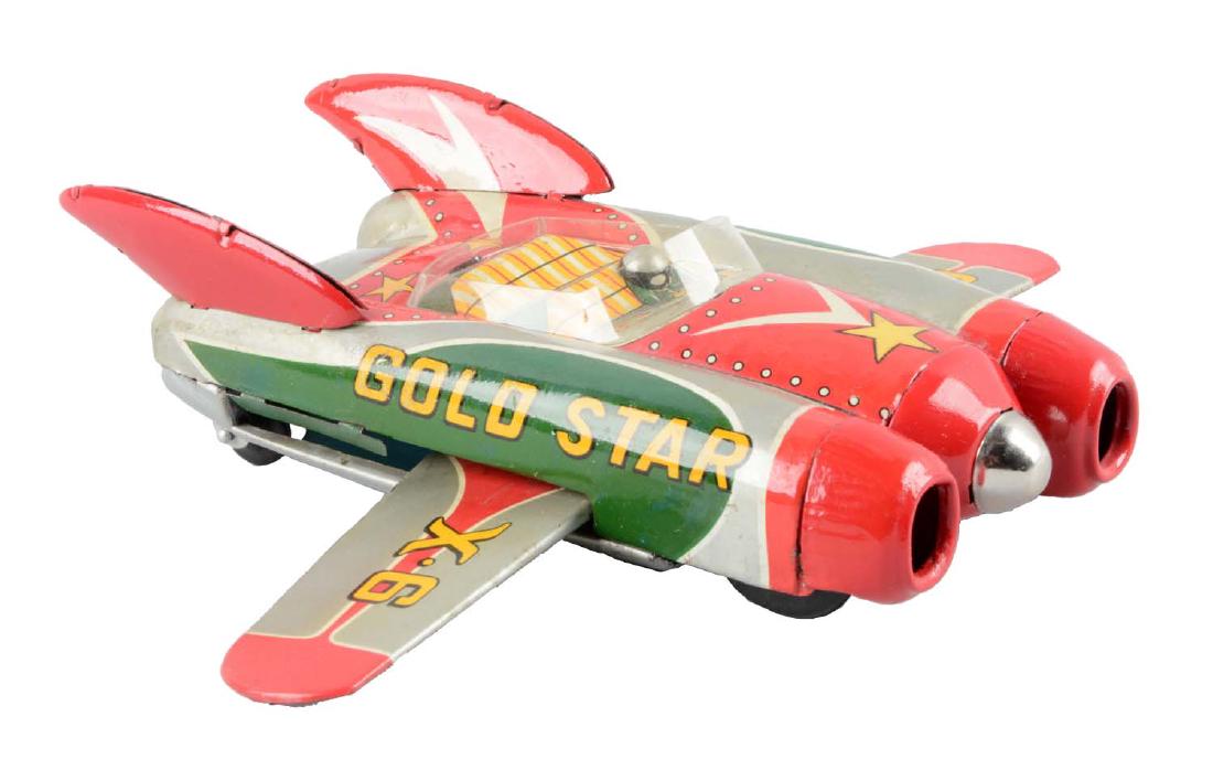 Japanese Tin Litho Friction Space Gold Star Vehicle. (1 of 2)
