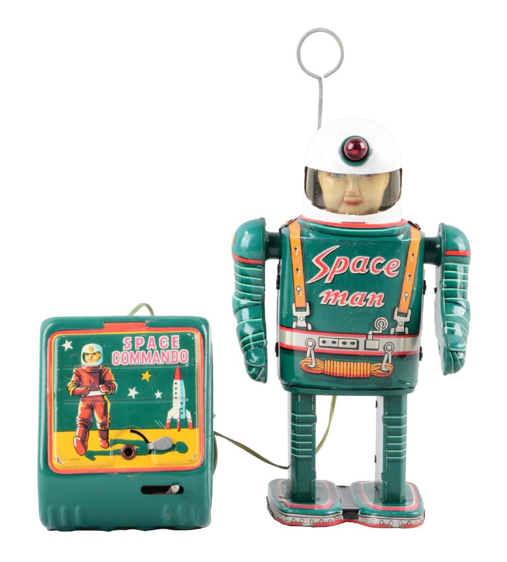 Japanese Tin Litho Battery-Operated Space Man. (1 of 2)