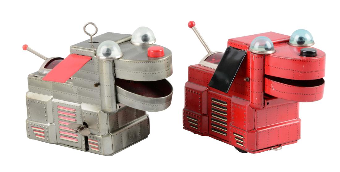 Lot Of 2: Japanese Tin Litho Space Dogs. (1 of 2)