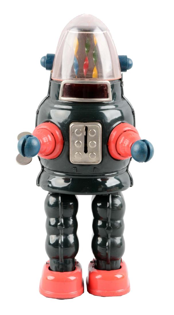 Japanese Tin Litho Wind Up Moon Robot (aka Ribbon Head (1 of 2)