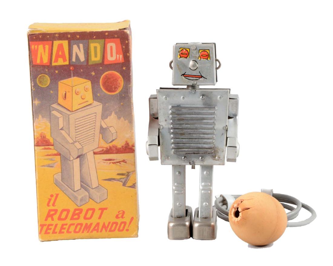 Italian Tin Litho Nando Robot. (1 of 2)