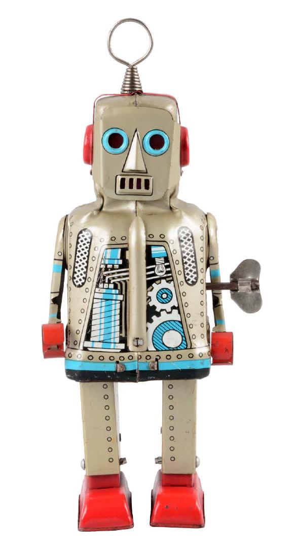 Japanese Tin Litho Wind Up Sparky Robot. (1 of 2)