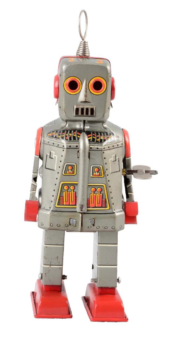 Japanese Tin Litho Wind-Up Sparky Robot. (1 of 2)