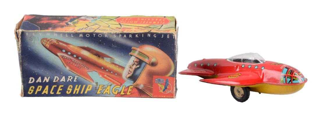 English Tin Litho Friction Dan Dare Space Ship Toy. (1 of 2)
