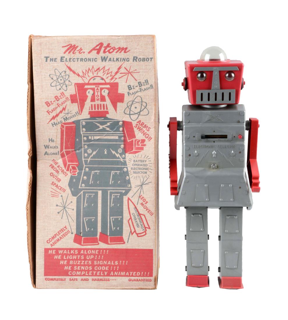 Plastic & Metal Mr. Atom Walking Robot Toy. (1 of 2)